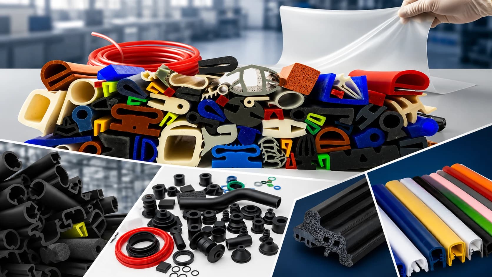 Rubber seals and profiles, moulded rubber parts, O-rings and silicone sheet