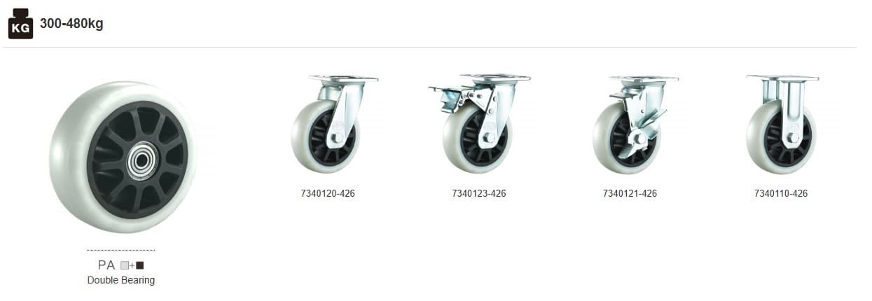 Heavy Duty Caster Series: PA wheels, 300-480kg